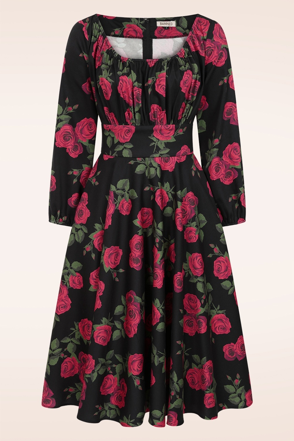 280477-Banned-53974-Black-Roses-Swing-Dress-001W-full