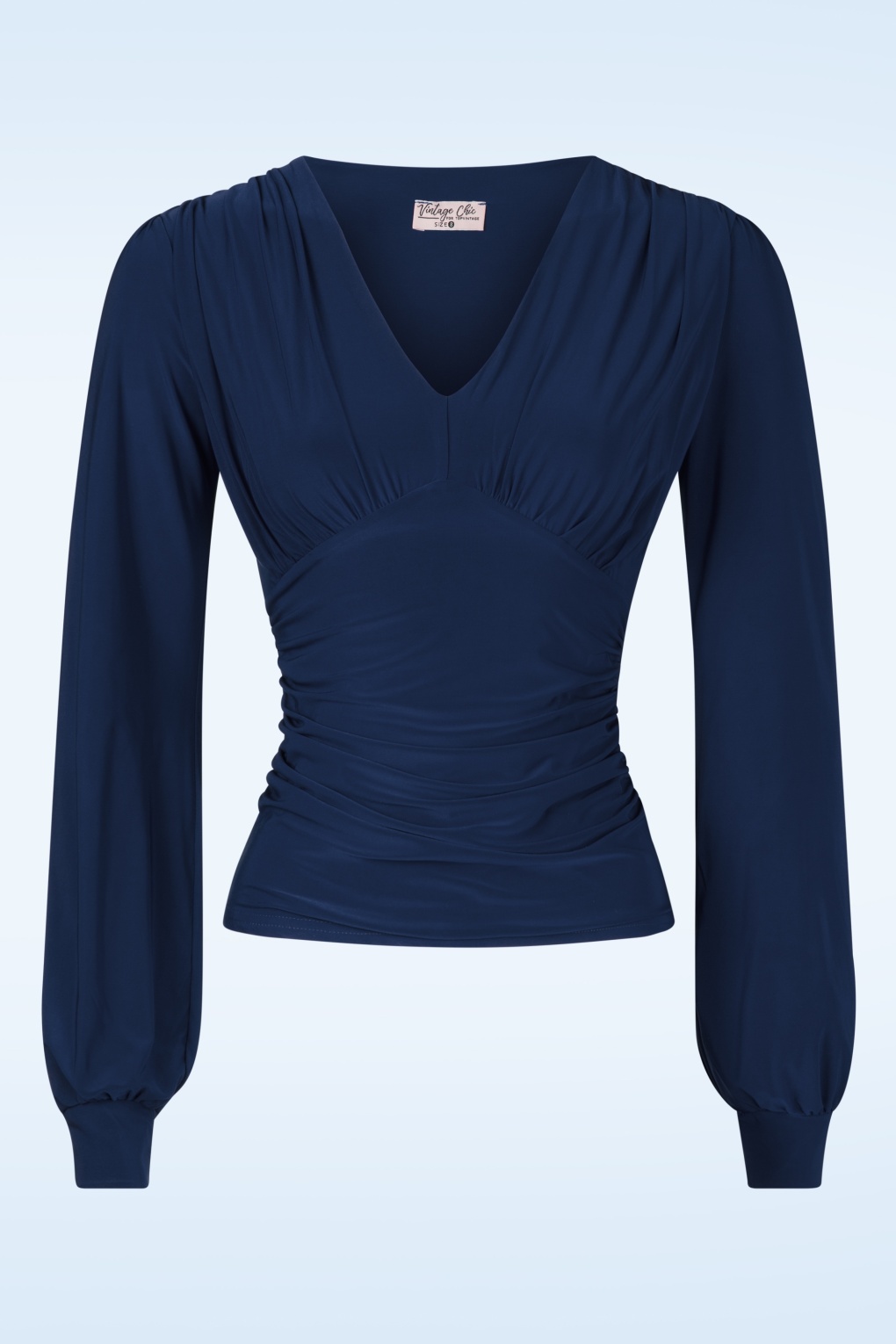 277508-Vintage-Chic-54502-Top-Wine-Red-Bell-V-Neck-250724-001W-full