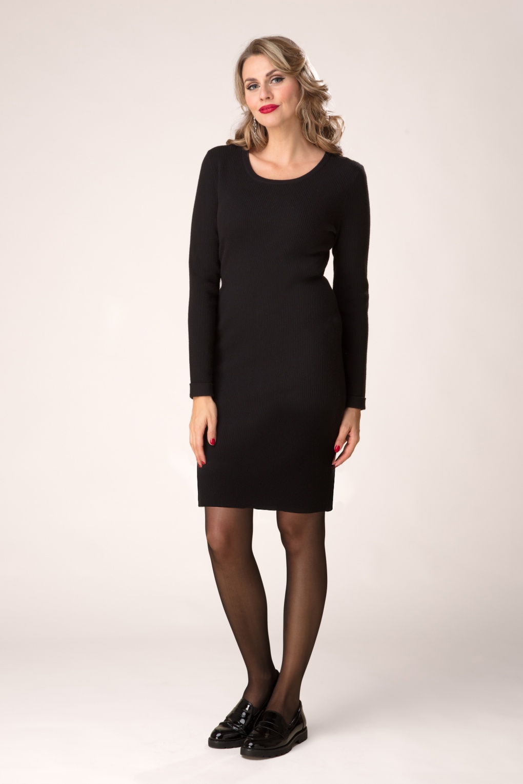 278545-Topvintage-Boutique-Collection-53254-Tilly-Dress-Pencil-Knit-Black-250521-040MWLonger-full