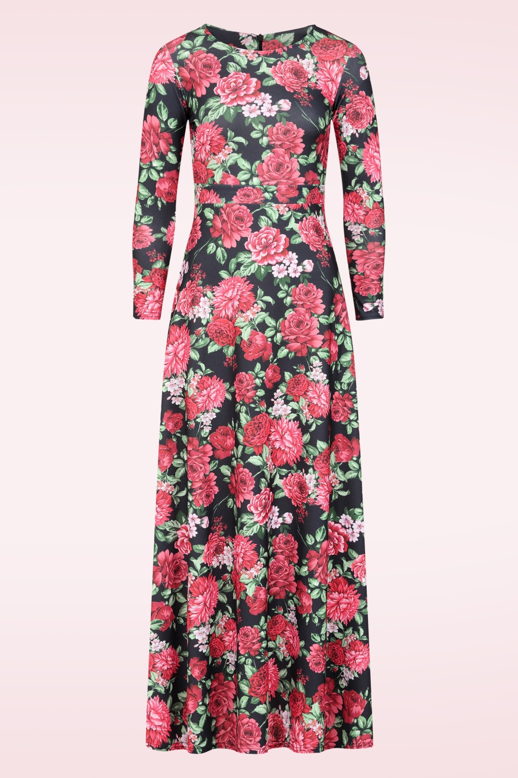 279096-Vintage-Chic-54633-Dress-Maxi-Black-Floral-Pink-250829-001W-full