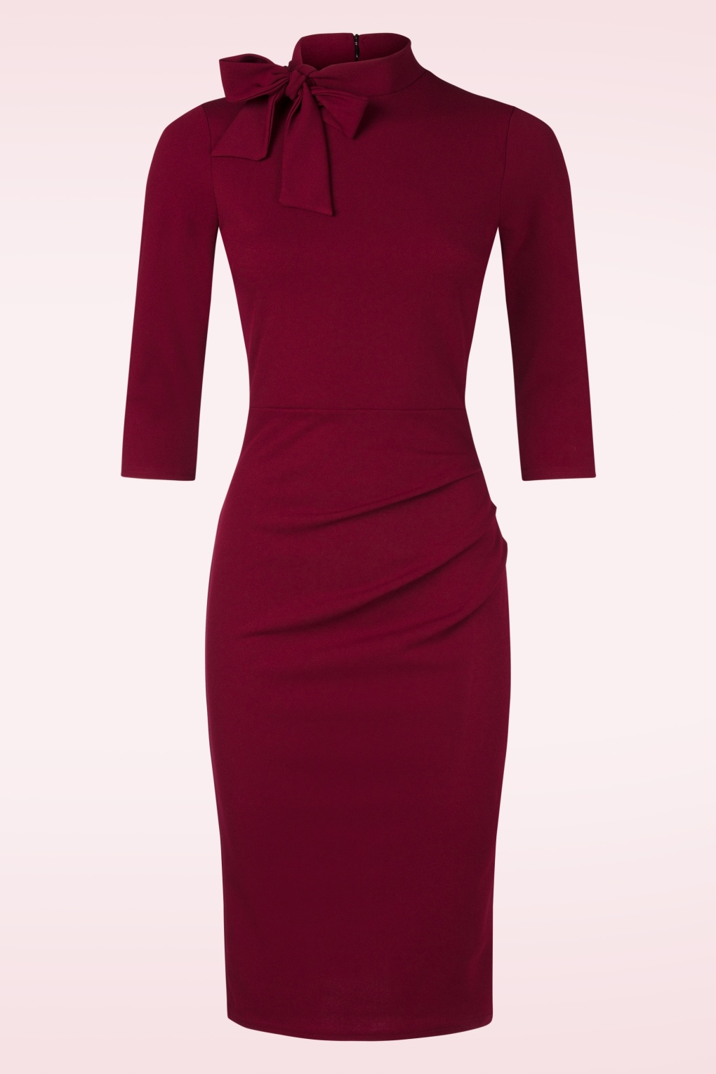 279327-Vintage-Chic-54787-Dress-Wine-Red-Bow-250901-001W-full