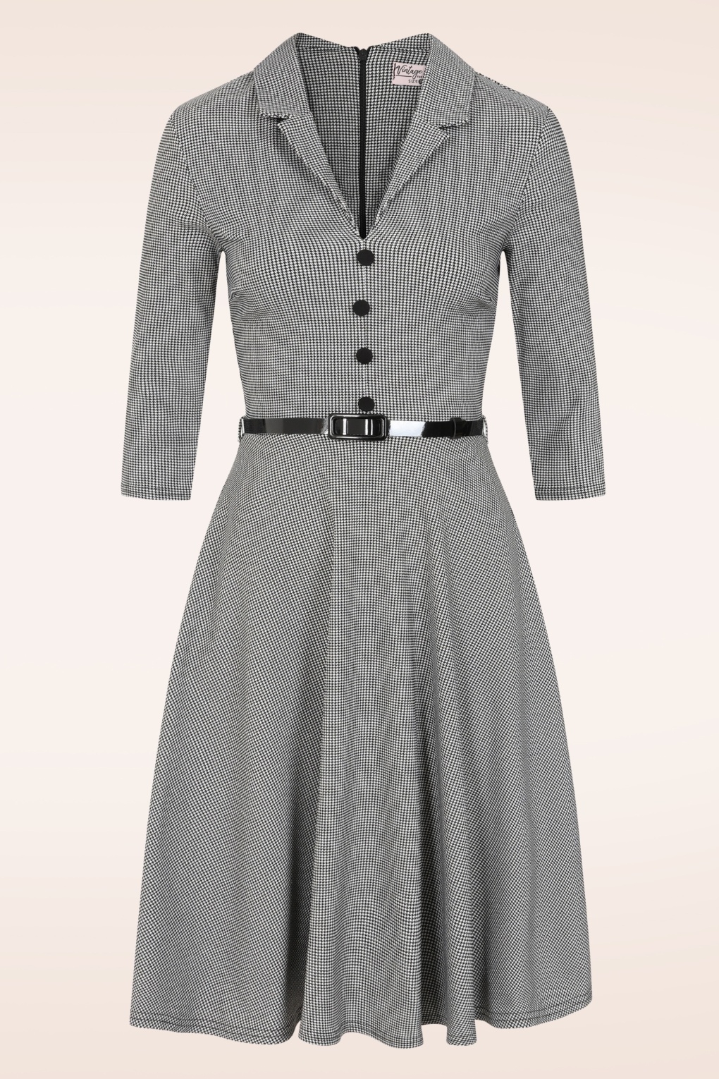 280938-Vintage-Chic-54786-Dress-Black-White-Dog-Tooth-250925-002W-full