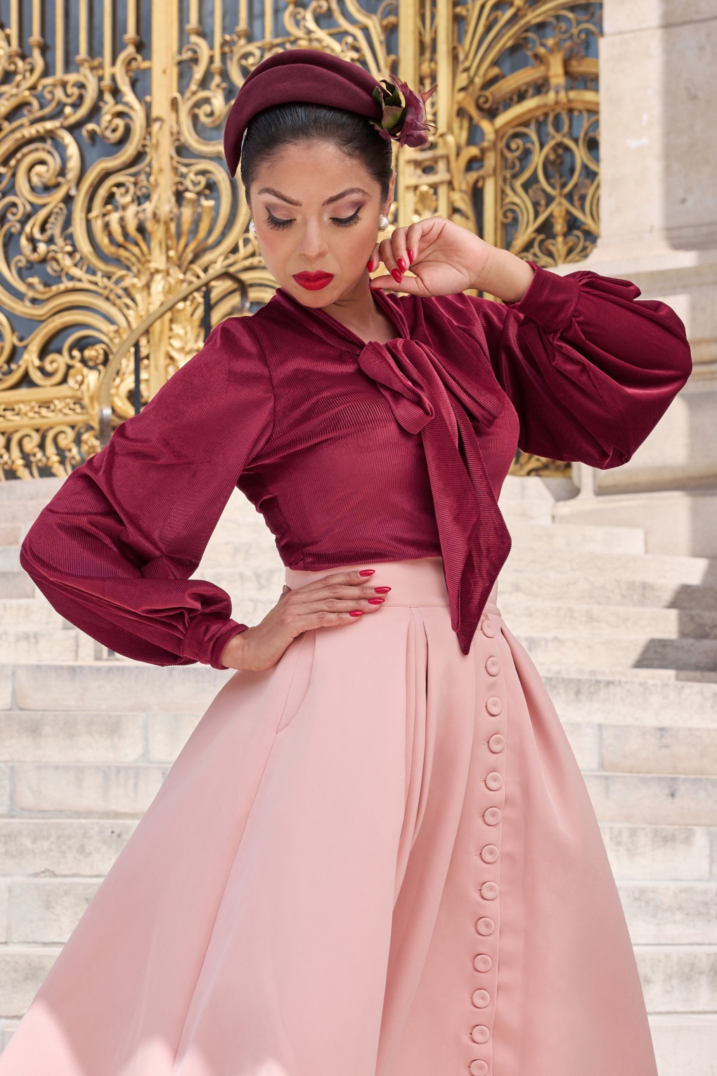 281578-Miss-Candyfloss-54701-Blouse-Raspberry-Sheer-250602-002MW-full