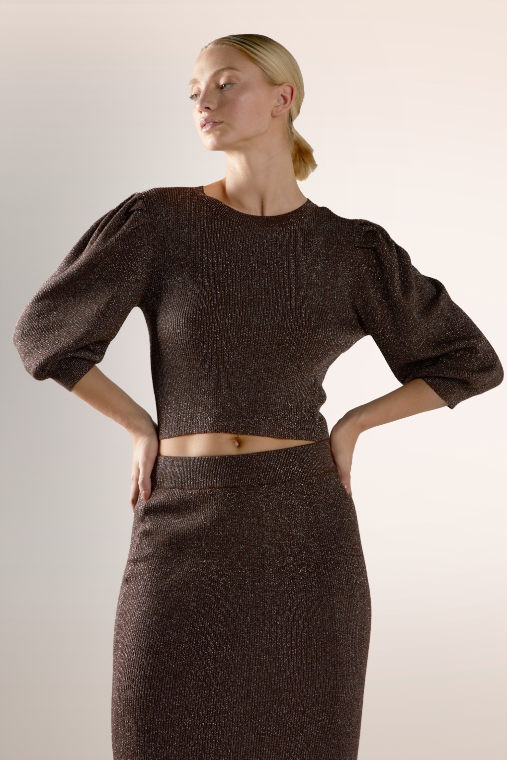 282995-Glamorous-54349-Cocoa-Glint-Knitted-Skirt-in-Brown-00004-full