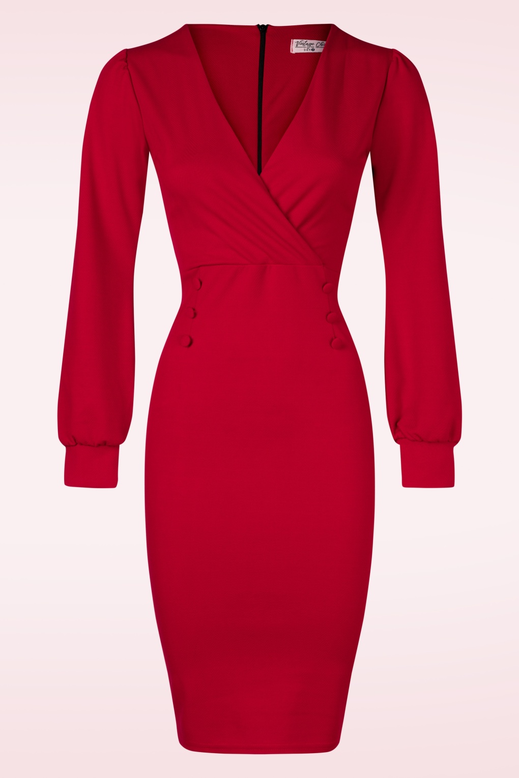 279323-Vintage-Chic-55083-Dress-Pencil-Red-Long-Sleeve-250901-001W-full
