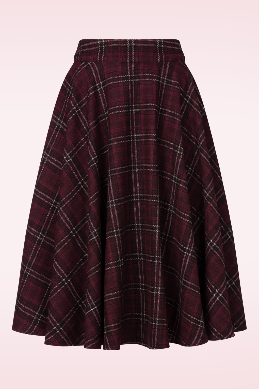 283916-Banned-55673-Burgundy-Checked-Swing-Skirt-20251128-205W-full