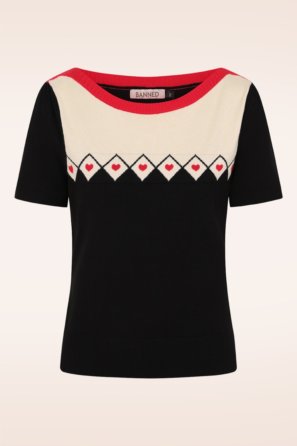 272283-Banned-52531-Jumper-Black-Cream-Red-Hearts-240529-001W-full