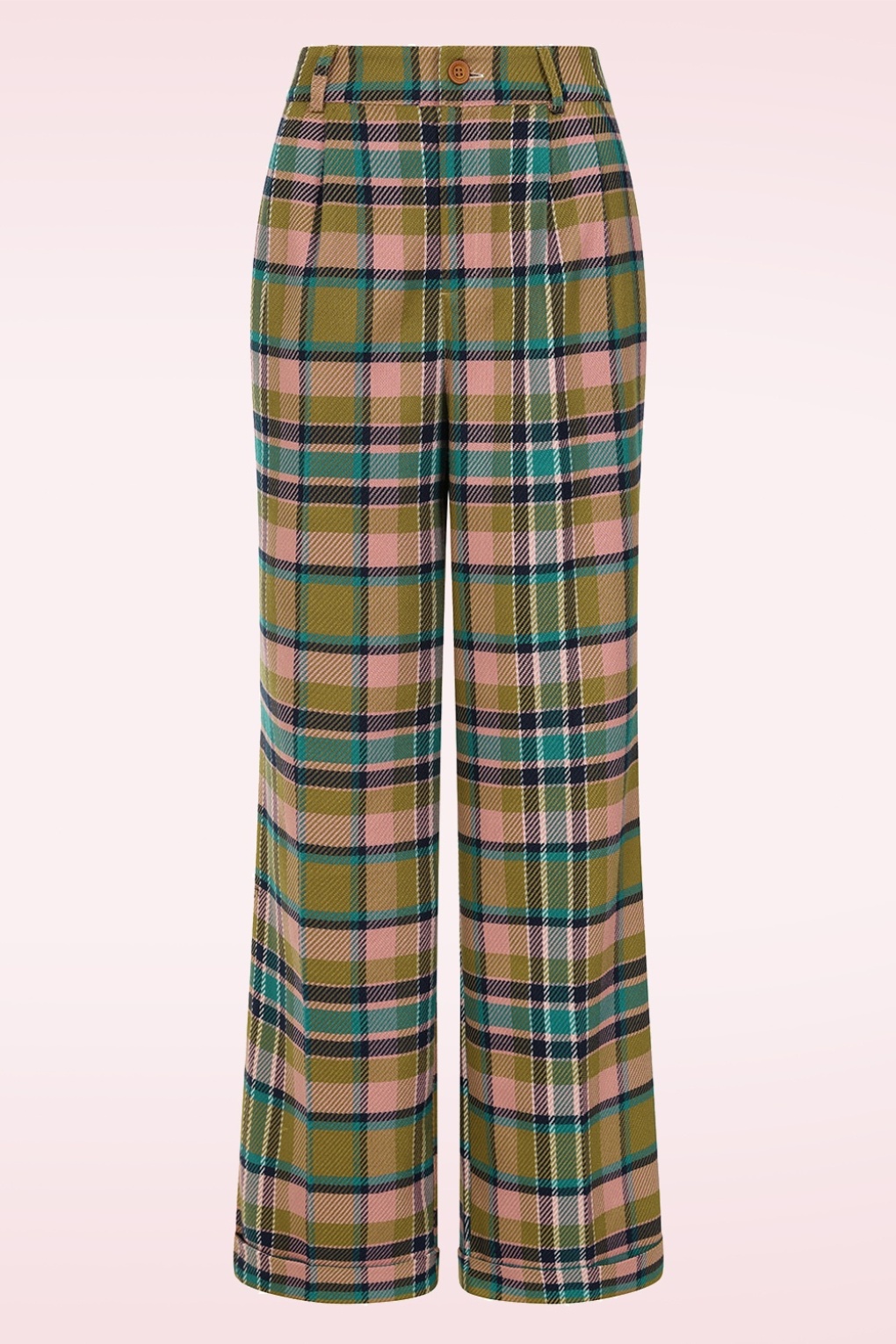 283536-Banned-54059-Blush-Checked-Trousers-001W-full